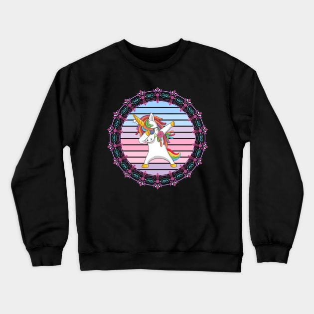 Dabbing Unicorn Crewneck Sweatshirt by Miozoto_Design